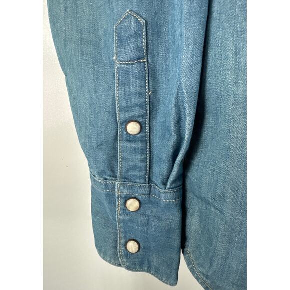FAHERTY Denim Snap Closure Shirt, Western Style, Size Small - Picture 8 of 10